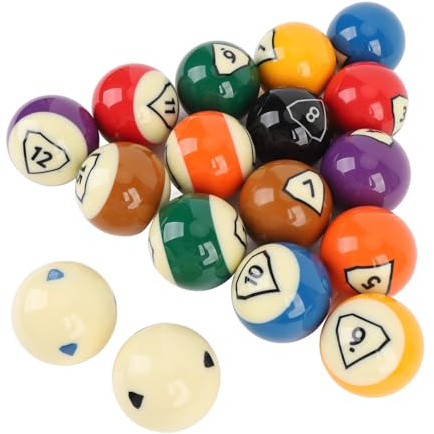 shenruifa 17PCS Pool Balls Set Standard 16A 16 Colors 57.2mm Dia Resin Billiard Table Balls for Home Entertainment