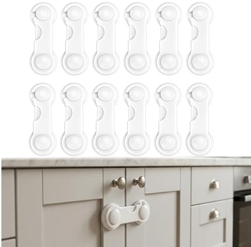 12 Stück Schrank Schubladen, Schranksicherung Baby Türsicherung Schubladensicherung Baby Schubladen Sicherungen Baby Selbstklebend Ohne Bohren Für Möbel Küche
