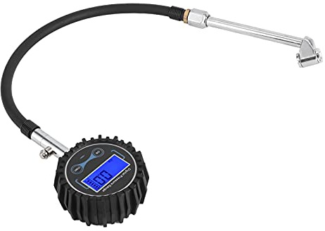 Jiawu Gonfiatore Digitale per Pneumatici, Gamma 3.200 PSI Precisione ±1 PSI 4 unità Manometro Digitale Commutabile per Pneumatici, Tester di Pressione con Funzione di Gonfiaggio e Sgonfiaggio a Doppia