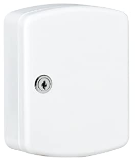 Burg-Wächter Schlüsselbox abschließbar mit Schlüssel, 15 Haken, Stahlblech, KB 15 W, Weiß