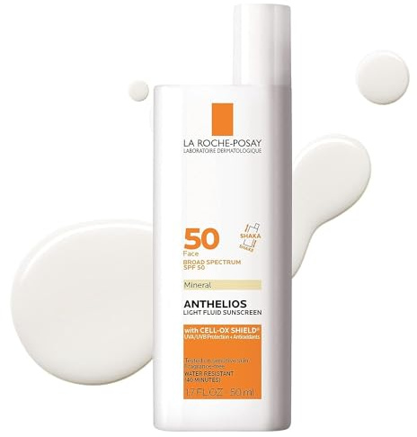 La Roche-Posay Anthelios Mineral Ultra-Light Face Sunscreen SPF 50, Zinc Oxide Sunscreen for Face, 100% Mineral Sunblock, Oil Free for Sensitive Skin, Daily Sun Protection