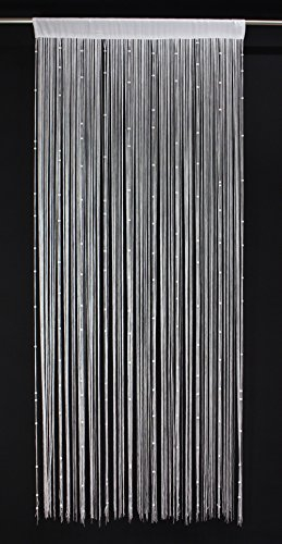 FRANK FLECHTWAREN Türvorhang, Fadenvorhang Weiße Perlen GH 205 cm, Breite 90 cm