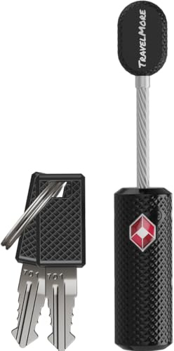 Cadenas TSA à Clé pour Valise | Antivol pour Bagages, Sac de Voyage, Sac de Sport et Sac à Dos | Serrure de Sécurité pour Valise Avion (Noir)