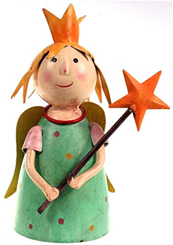 Matteo Zaunhocker Prinzessin Dekofigur aus Blech 23 cm mit Stern Figur Metall Deko Garten Balkon