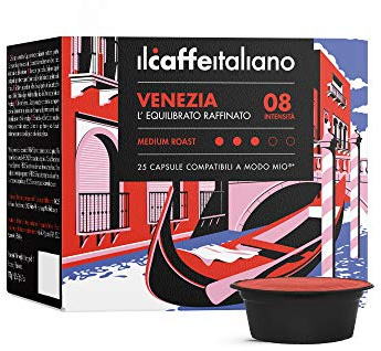 Il Caffè Italiano kaffekapslar kompatibla med Lavazza A Modo Mio Venezia-blandningen - 120 kapslar | A Modo Mio-kompatibla kapslar, balanserad och krämig arom | Frhome