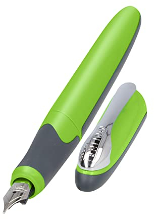 Online Füller Air Grün | hochwertiger Füller in ergonomischem Dreiecks-Design | Iridiumfeder, Breite M | nachfüllbar: Kombipatrone oder Standardpatronen | inklusive Tintenpatrone blau, 1 Stück (1er Pack)