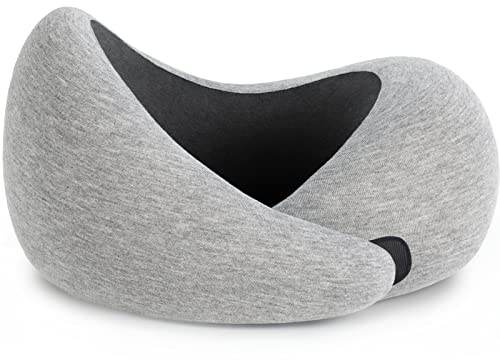 Ostrichpillow Go Neck Pillow - Premium Memory Foam Travel Pillow, 360º Ergonomic Design, Asymmetrical Sides, Travel Bag Included, Washable Modal Cover