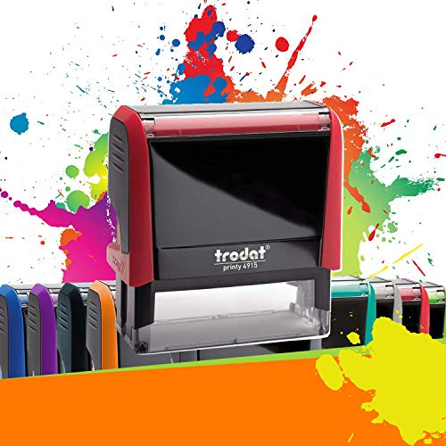 Trodat Printy 4915 - Professioneller Selbstfärbestempel mit 6 Zeilen zur Personalisierung – Textplatte 70 x 25 mm Inklusive (Rot)
