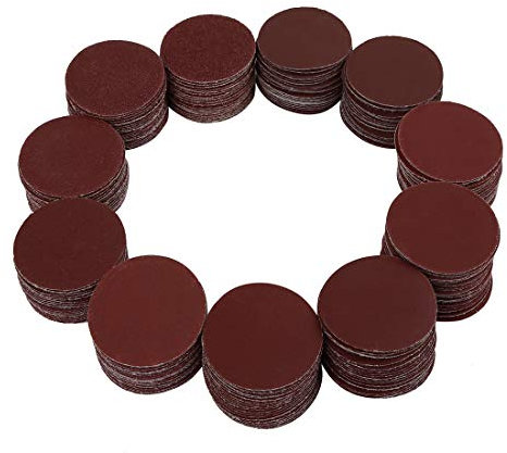 sourcingmap 200pcs 2 Inch Hook and Loop Sanding Discs 60 80 120 180 240 320 400 800 1000 2000 Assorted Grits Sandpaper