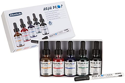 Schmincke AQUA DROP 5 x 30 ml und LINER, 78 105 097