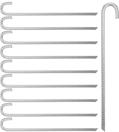 Relaxdays Bodenanker 10er Set, lange Zeltheringe für Pavillon, Trampolin, Heringe verzinkter Stahl 45 cm lang, Silber