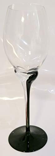 Oberstdorfer Glashütte Calice da Vino Decorativo in Vetro soffiato Colore Vetro Trasparente e Nero, Serie Chateau, Altezza Circa 27 cm, capacità 0,44 L.