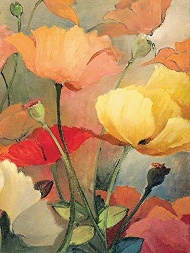 Lienzo con caja americana Spring Blooms II Dee Dee Dee - Marco flotante de cocina con estampado floral vertical de 47 x 35 pulgadas