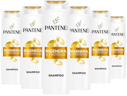 Pantene Pro-V Shampoo Rigenera E Protegge Capelli Deboli, Secchi, Danneggiati. Protegge i Legami del Capello. Senza Siliconi, Olio Minerale e Coloranti. Active Nutri-Plex 6x300ml