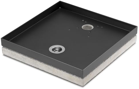 Base Portaciottolo per Fontane 40x40x8 cm in Metallo con Base in Cemento Belfer 42/BSE/10 Antracite