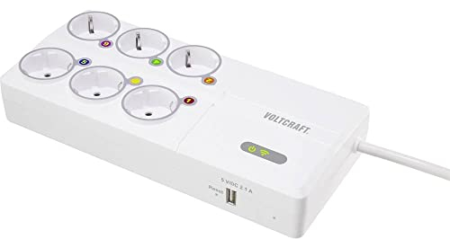 VOLTCRAFT SEM8500 Energiekosten-Messgerät inkl. Funksteckdosen, Datenexport, Datenloggerfunktion, Kostenprognose, Strom