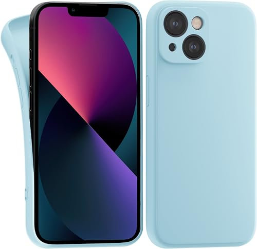 MyGadget Cover per iPhone 13 - Custodia Protettiva in Silicone Morbido – Case TPU Flessibile - Ultra Protezione Antiurto & Antiscivolo Azzurro