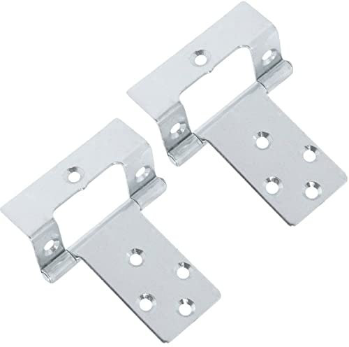 Just Accessories Large 50mm Cranked Flush Hinges - Silver Cabinet/Cupboard/Door Fittings (6)