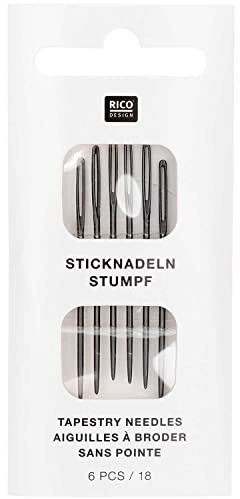 Rico Design zwarte borduurnaalden maat 18 met stompe punt