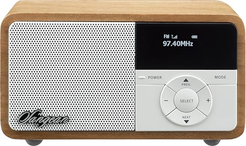 SANGEAN DDR-7X – Kompaktes, tragbares Digital-Radio mit DAB+/FM, Bluetooth, integriertem Akku, Echtholz-Gehäuse, Holz Hell