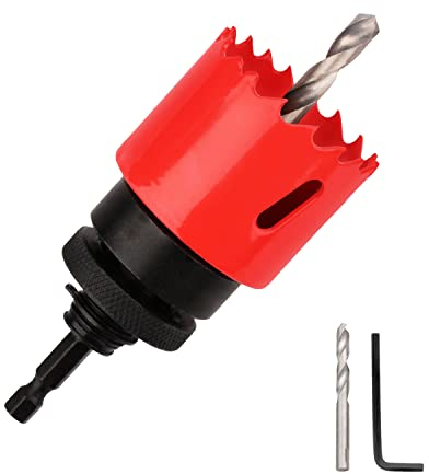 Lochsäge 50mm,M42 HSS Lochbohrer Set für Holz Aluminium Eisenblech Rohr Kunststoff,Schnitttiefe 44 mm（Rot）