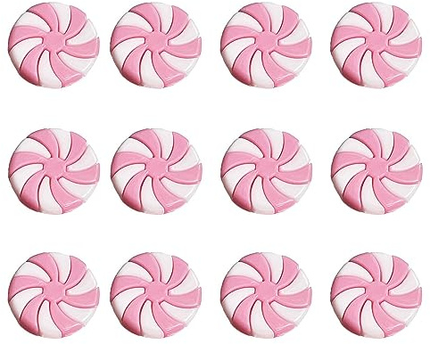 50 piezas de decoración de bastón de caramelo de Navidad, adornos colgantes para árbol de Navidad, decoración artística para decoración de vacaciones, recuerdos de fiesta (rosa y blanco, 1 pulgada)
