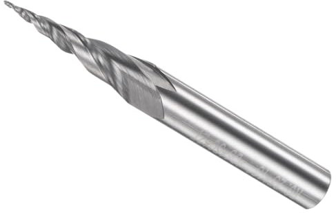 CoCud Fresa a Sfera Conica, Raggio 0,25mm Attacco 6mm Angolo 15 Gradi, Carburo Micrograna Fresa 2 Taglienti CNC Punta Router per Acciaio Inossidabile Alluminio