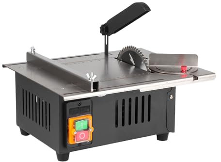 Irfora Sierra circular de mesa de 2500 W, 340 x 280 mm, para carpintería, decoración, mesa de acero inoxidable con regla angular y parte trasera ajustable