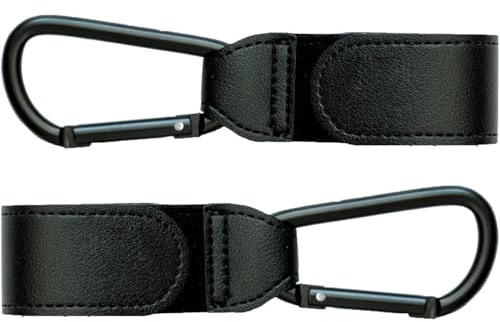 2pcs Black Carabiner Clips - Heavy Duty Buggy Clips Hook for Pram, Stroller, and Shopping Bags, Durable Carabiner Hooks for Easy Attachment