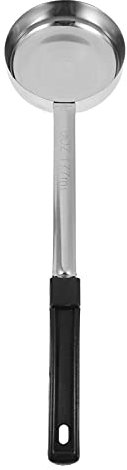 Veemoon Multi- Pizza Sauce Spoon Stainless Steel Portion Control Ladles Ladle Measuring Flat Scoop with Hook Hole for Convenient Hanging Pot Cooking Black 36X9.3X2.8CM