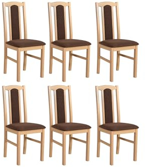 LeafDesign Lot de 6 chaises de salle à manger, 120 kg, en bois de hêtre massif, chaises de salle à manger, cuisine