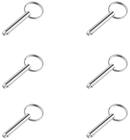 Perni a sgancio rapido M6 x 45 mm in confezione da 6, accessori per barche Bimini Top Marine Hardware, in acciaio al carbonio, perni di bloccaggio per barche, meccanici