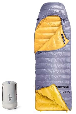 Naturehike CW700[2025 Upgrade] Ultralight Down Sleeping Bag [ -26.2°C~-1.7°C,1074g] All Season Camping Sleeping Bags for Cold Weather Adults Backpacking,Hunting and Campers with Storage Bag (M-Grey)