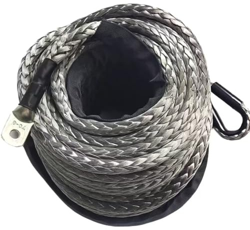 Cuerda de plástico sintético para cabrestante forestal, cuerda sintética pulida anodizada, cable de cabrestante con funda protectora, longitud larga, 10 mm x 30 m