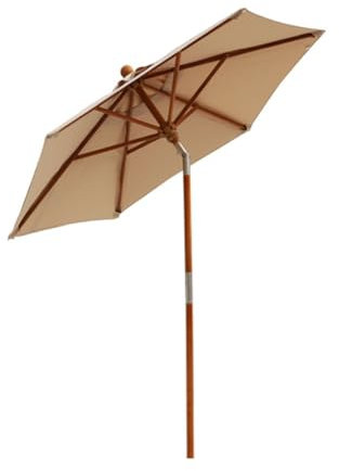DLAZUM Parasol de Jardin inclinable en Bois, Petit Parasol de Jardin, Parasol de Plage Anti-UV,One Color-White