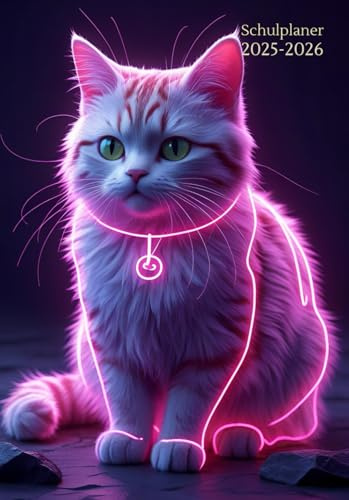Hausaufgabenheft A5: Tiere Katze - Schule - Kinder & Teenager - Mädchen & Jungs - Grundschule, Gymnasium & Berufsschule - Schulplaner Mit Wochentagen, ... - Einfach - Softcover Ohne Spiralbindung.