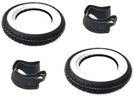 2x Weißwand Reifen Schlauch Set 3.00-10 K333 42J passend für Vespa 50 S N PK