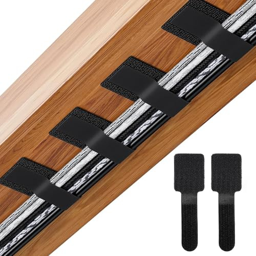 Kabelmanagement Schreibtisch, 50 Stück Kabelbinder Selbstklebend Klettband Kabel Organizer Schreibtisch, Nylon Kabelmanagement für Ladekabeln, Büro, Küche