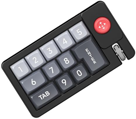 Genérico RGB Mechanical Game Keyboard, Programmable Keypad, 5.39x2.95x1.5 Inches Portable Hot-swappable Wired Single-Handed Number Pad with Joystick for Graphic Design Workplace Computer