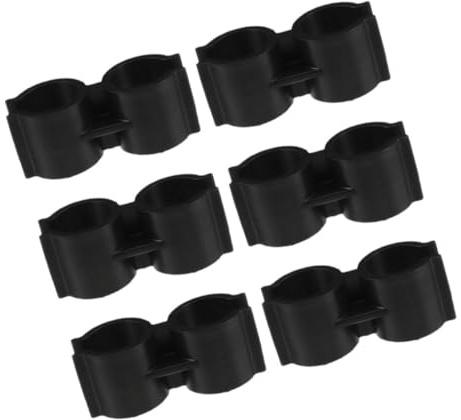 BCOATH 6pcs Broom Handle Fixed Clip Double Tube Connection Clamp 25mm Dustpan Pole Holder Tool Connection Hardware for Household Cleaning Equipment