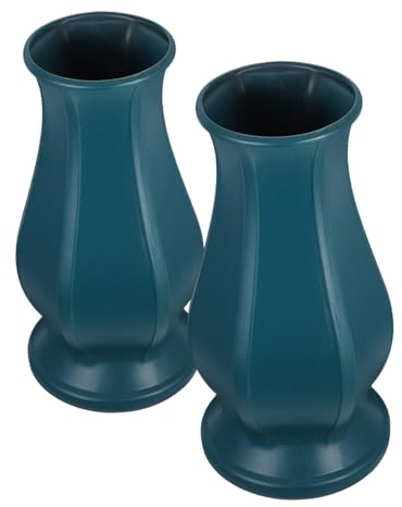Alipis 2 Pezzi Vasi in Plastica Verde Portafiori Infrangibili per Decorazione e Moderno per Fiori Freschi e Secchi