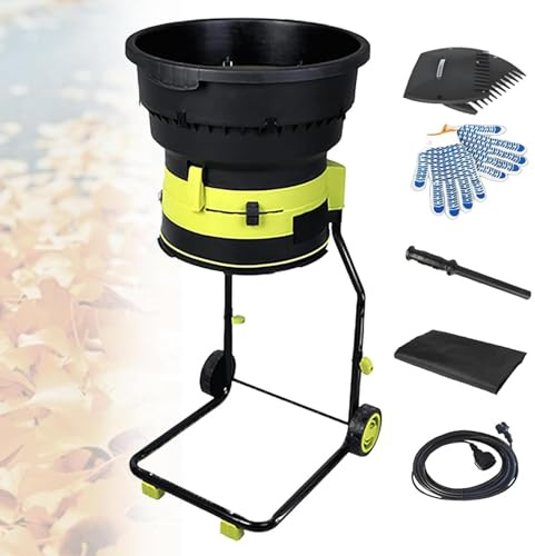 GZGHRZQS Biotrituratore Elettrico Trituratore per Foglie E Legno da 2500 W,8000 Giri/min, Dimensioni del trituratore per Foglie Regolabili, Raccoglitore per Foglie