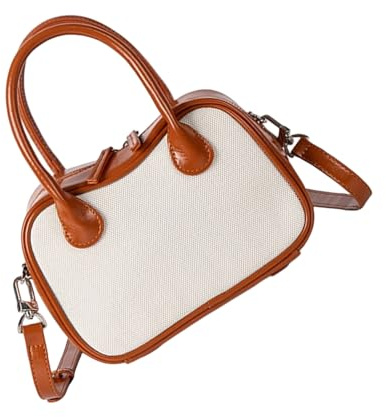ZYHARUKO Umhängetasche aus PU-Leder für Damen, Bowlingtasche, Pendler, Handtasche mit verstellbarem Riemen für Pendler und mehr Reise-Schultertasche, braun, One Size