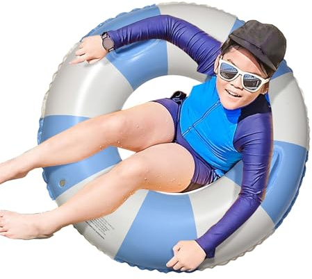 Galleggiante per anello da nuoto - Tubolare classico a strisce | Galleggiante per piscina antiribaltamento addensato con maniglie, giochi d'acqua sulla spiaggia estiva Giochi per bambini per adulti Di