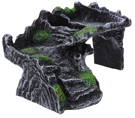 ARTSEWPLY Piattaforma Galleggiante per Tartarughe Rampa in Resina Area Prendisole Migliorata e Nascondiglio Naturale per Acquari e Habitat di Rettili