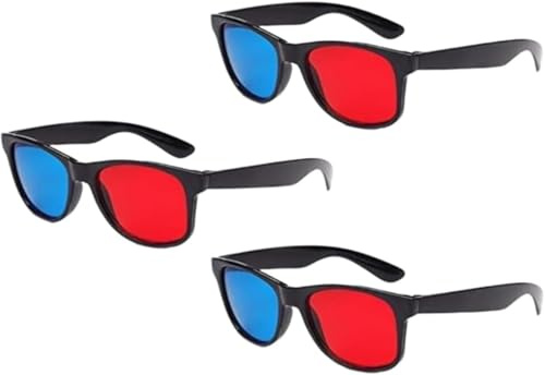 3 gafas 3D rojas y azules universales para películas de TV, marco de vídeo 3D, gafas de vidrio para juegos de DVD, gafas de estilo 3D para películas 3D, juegos, gafas de visualización 3D, televisores