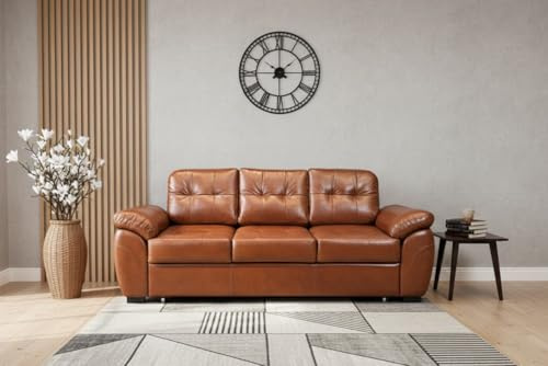 Quattro Meble Echtleder 3 er Sofa Oxford Pik Italienisches Leder Antique - Rindsleder (Breite 230 cm)