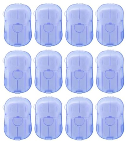 TUIPATE 240 hojas de jabón, 12 cajas de jabón para viajes, hojas de jabón de viaje, papel de jabón, mini hojas de jabón portátiles para viajes, camping