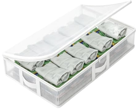 Förvaring under sängen vikbar transparent förpackning låda typ | Blixtlås förvaring för kläder under sängen för universitet sovsal lägenhet kläder sovrum sängkläder