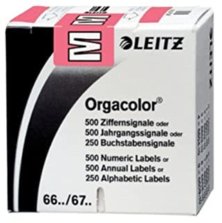 Leitz 66221000 Orgacolor Buchstabensignal M, 250 Stück, rosa